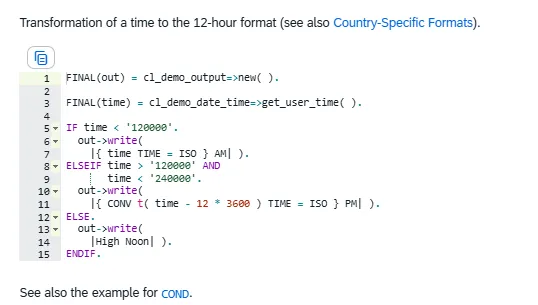 ABAP doc example for if