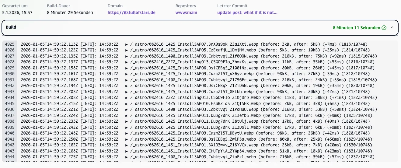 Build output console