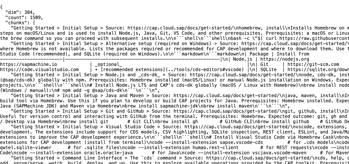 CA documentation loaded from JSON