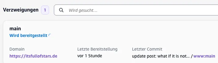 Amplify deploy site status