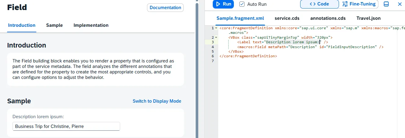Fiori Development Portal sample