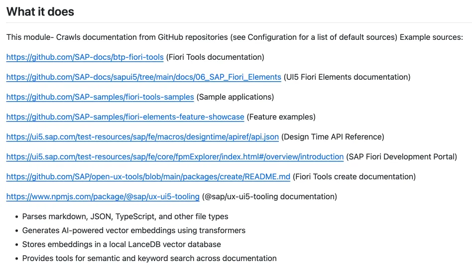 Fiori MCP server training data