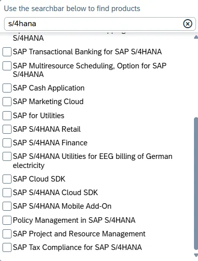 Search input help list 2