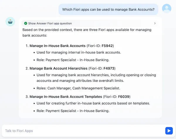 Chat: Which Fiori apps can be used to manage Bank Accounts?