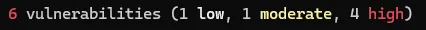 npm reported vulnerabilites