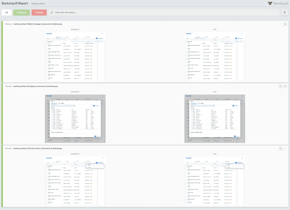 Sample result report