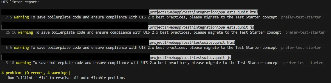 Fior iApp, UI5 linter, test starter concept