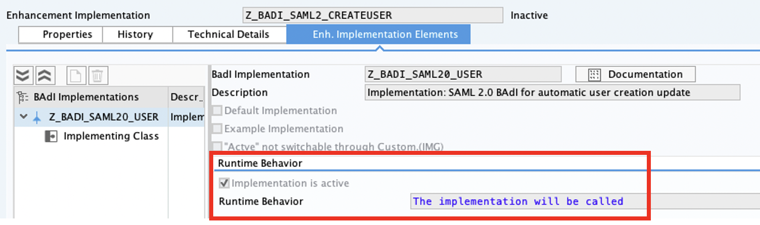 Runtime behavior configuration