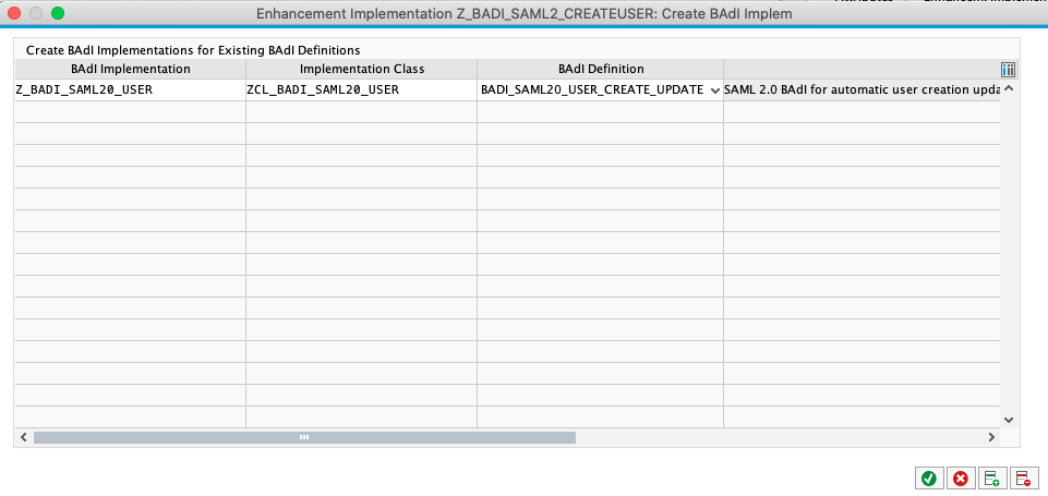 Create BADI implementation screen