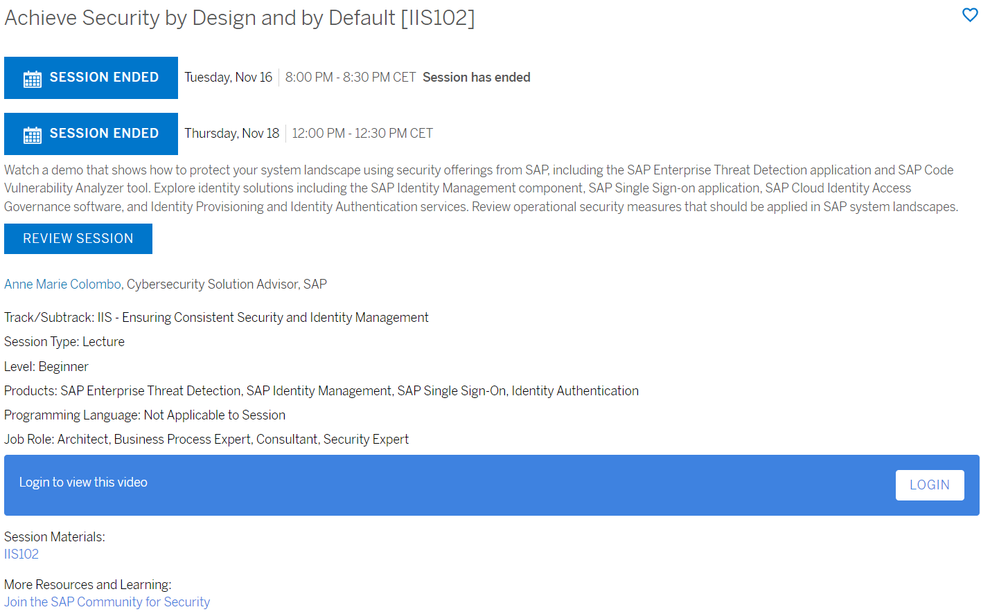 Download SAP TechEd Session Material image